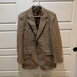 Vintage Pendleton Blazer Mens XL Brown Wool Western Tweed Sport Coat Jacket